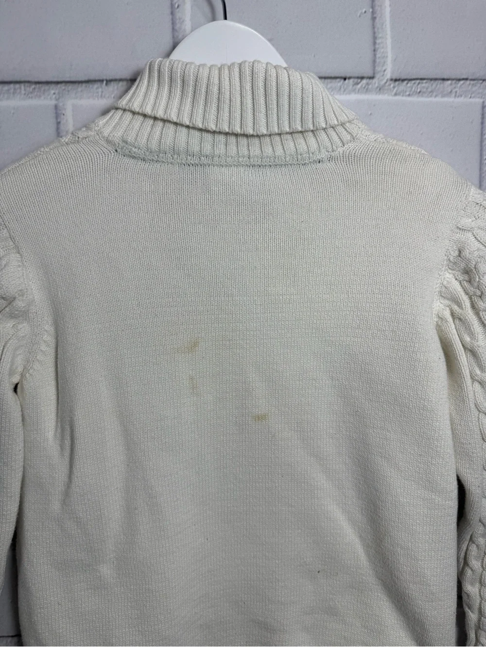 Gymboree boys ivory Cable Knit Sweater Size 12 100% Cotton Mock Neck